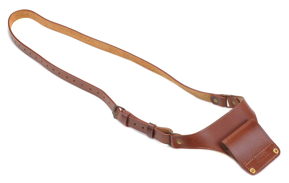 Brown Leather Universal Wire Hanger Shoulder Holster Adapter