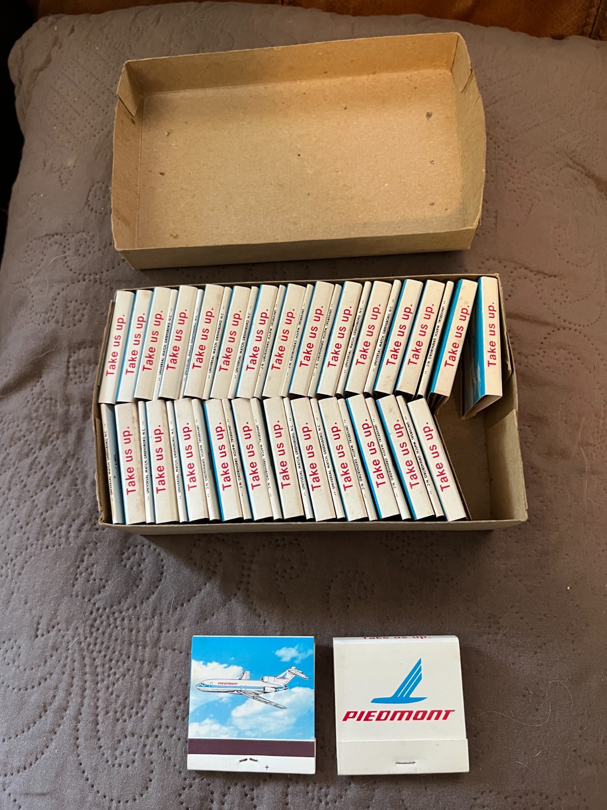 49-Piedmont Airlines Vintage Match Book ~ Lot of 49 ~ Airplane Greensboro NC Box