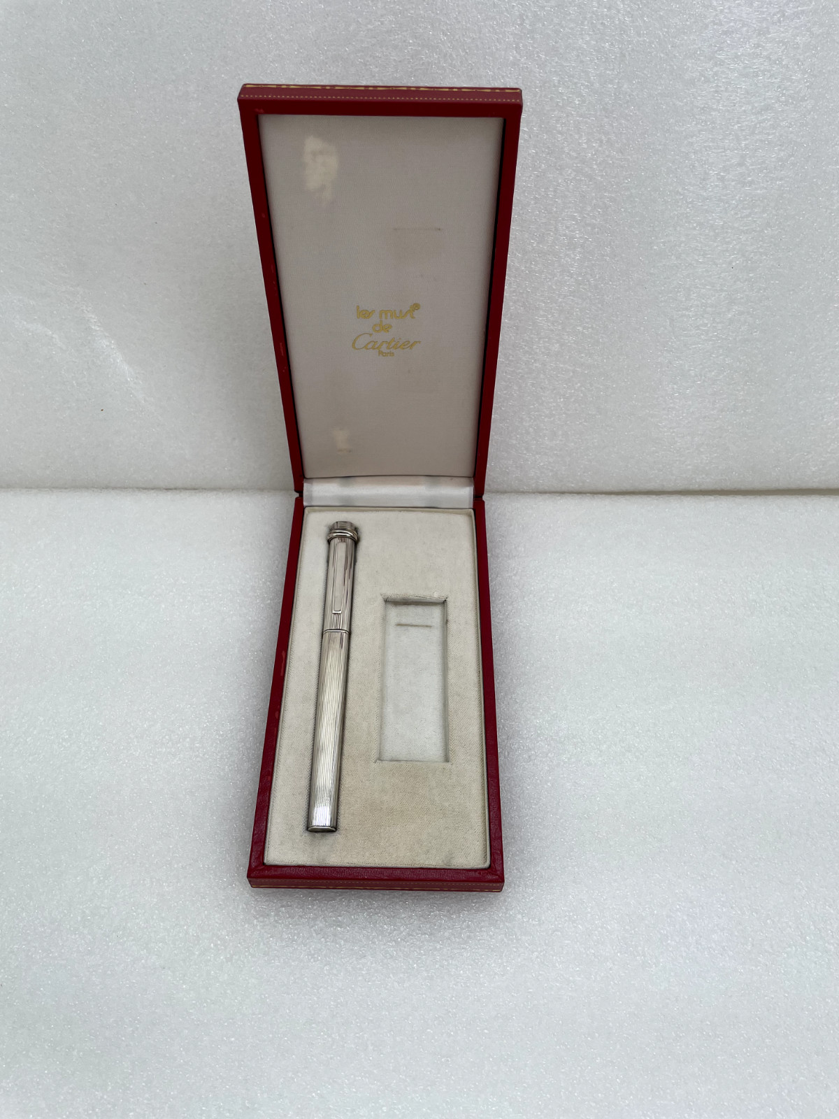 Vintage Must de Cartier Sterling Silver Rollerball Pen w/ Box
