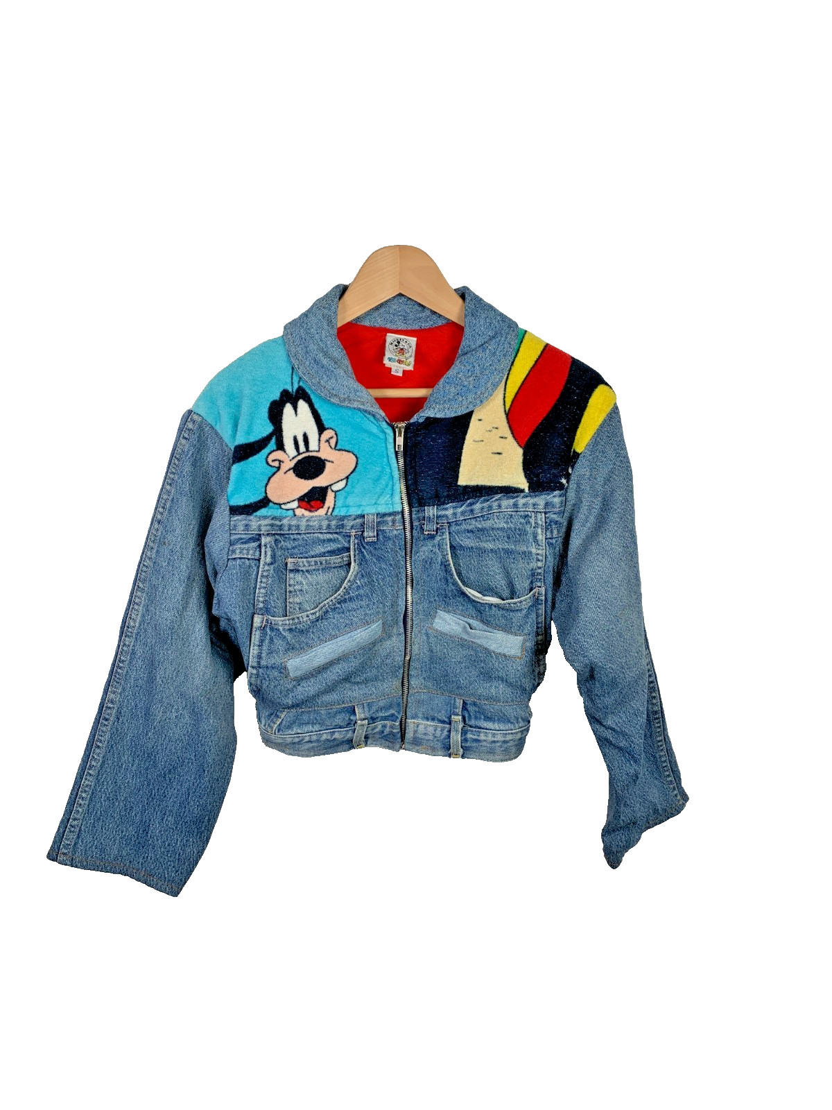 Too Cute Disney Jacket Denim Small Mickey Minnie Vtg 90s Retro Y2K Rare Goofy