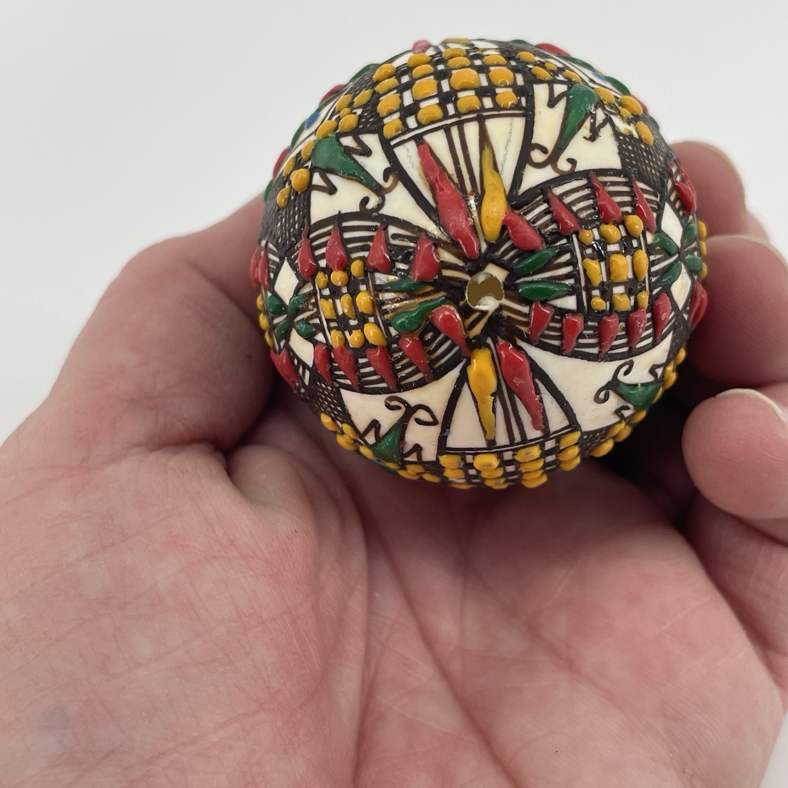 My Romanian Store Hand Painted Easter Egg 2.5″-3″ Brown Folk Art Collector NIB