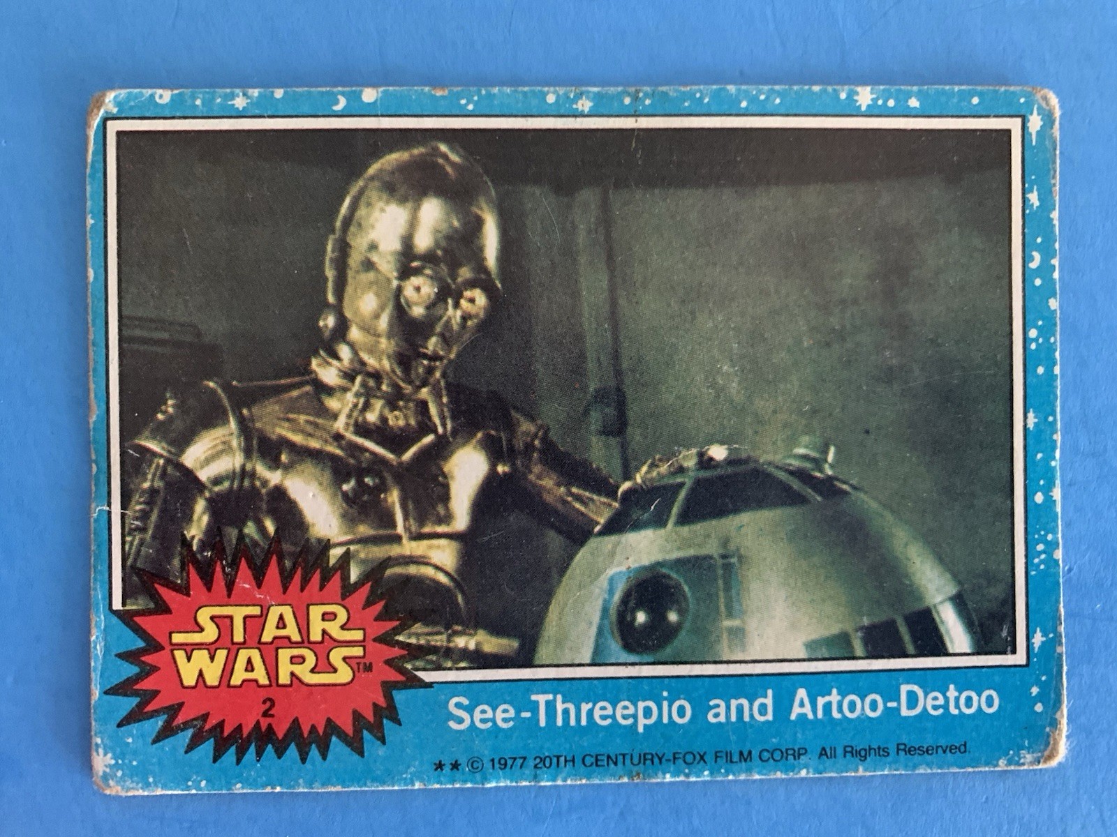 Star Wars #2 R2-D2 & C-3PO TOPPS Blue Series Card (c)1977