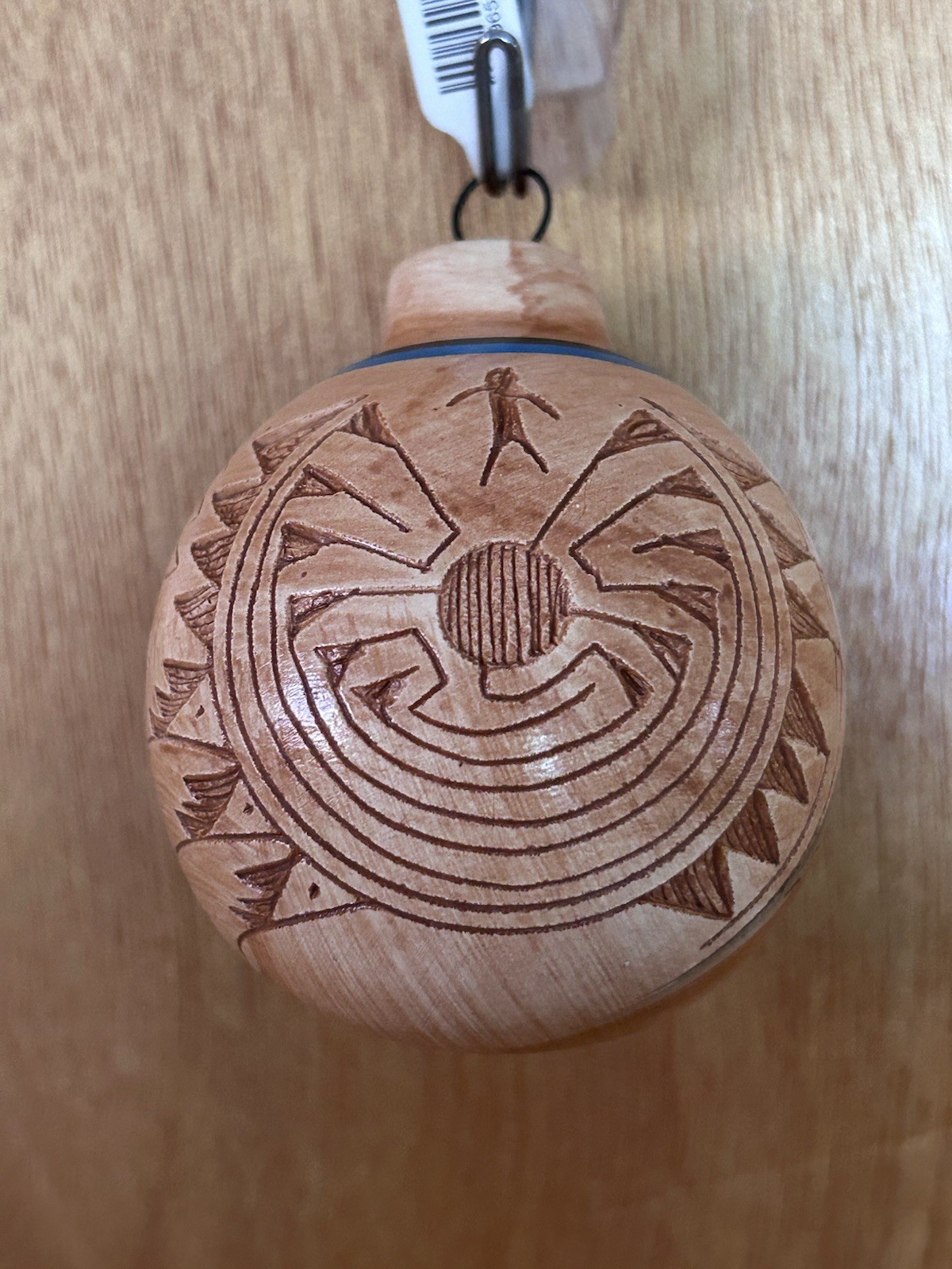 Mitchell Blackhorse Dineh Etched Pottery Ball Ornament Navajo NWT Christmas