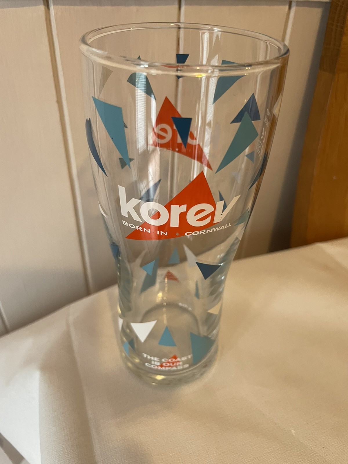 RARE ITEM- Korev Lager New Edition Tall CE Stamped Pint Glass