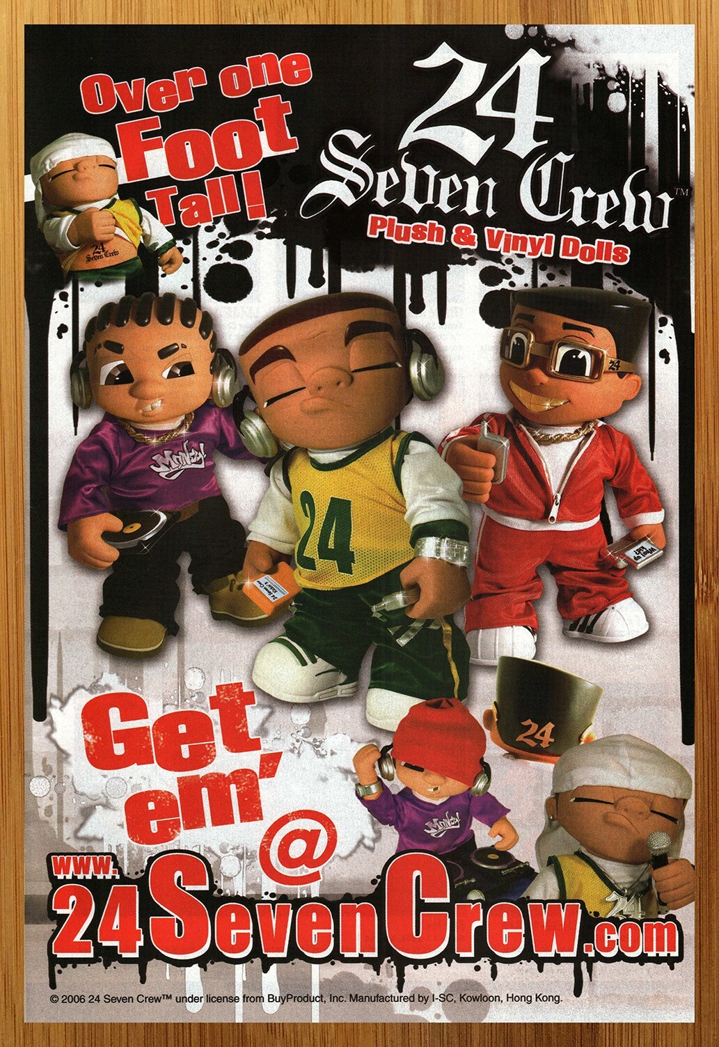 2006 24 Seven Crew Plush Vinyl Dolls Figures Print Ad/Poster Homies Toy Pop Art