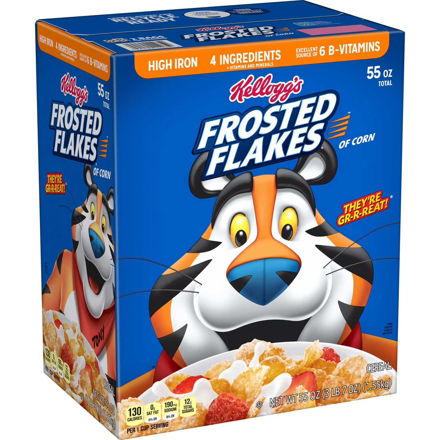 Kellogg’s Frosted Flakes Cereal 55 oz Family Size Bulk Box – Fresh & Sealed.