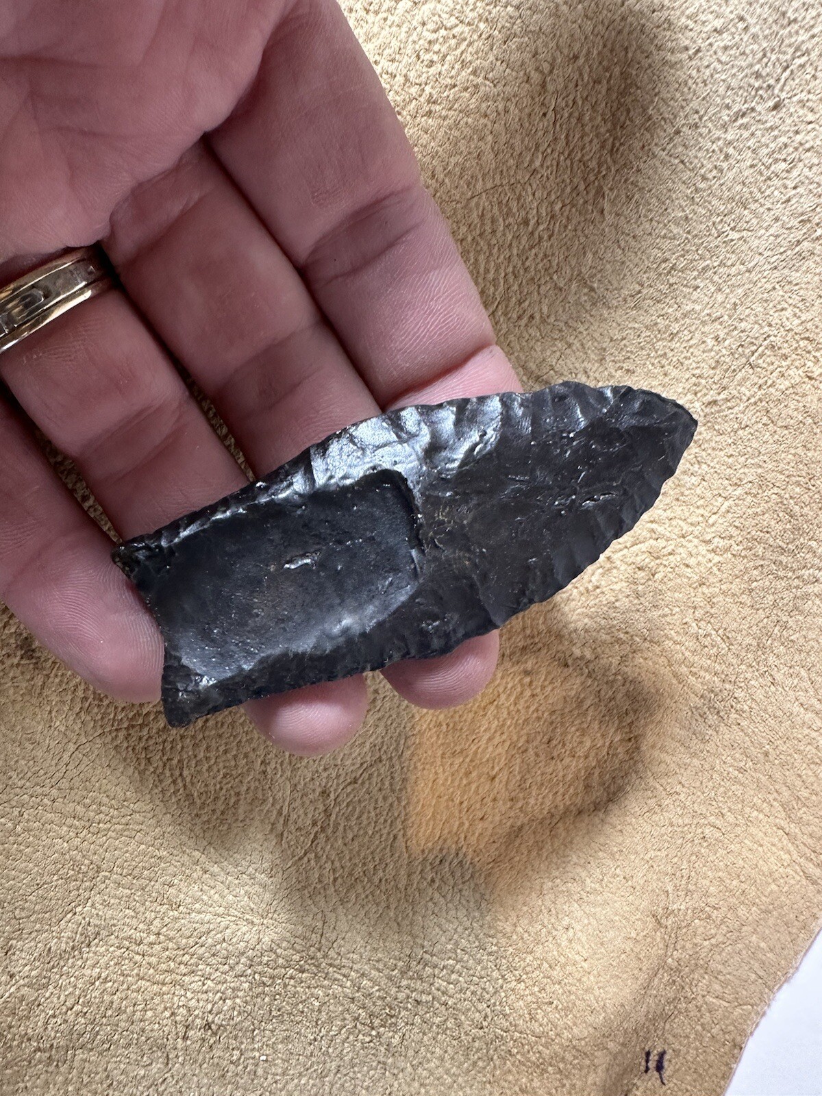 3.5” Clovis spearpoint arrowhead BRONZE casting by Chris Levatino