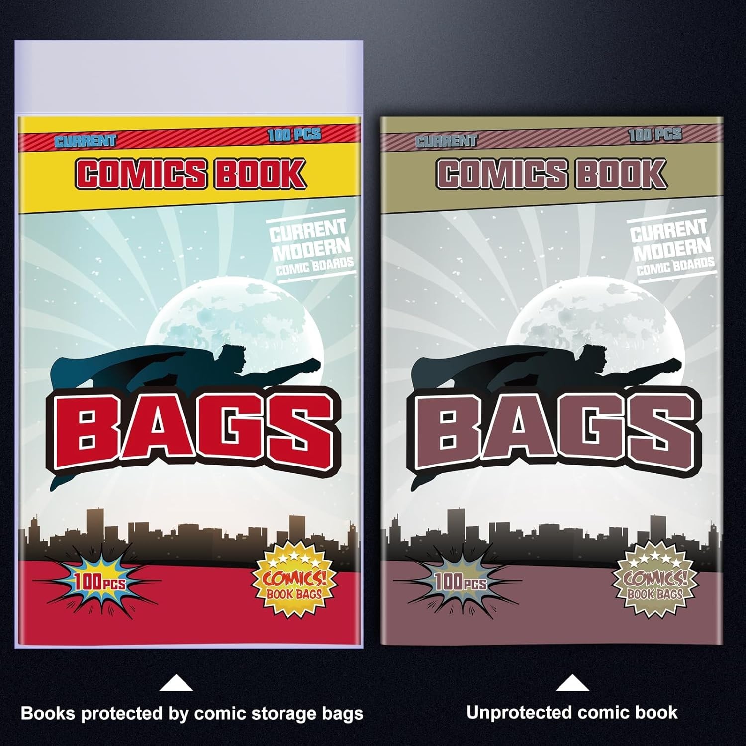 Durable 200 Count Comic Book Sleeves – Clear Mylar Protection 7.2×10.5