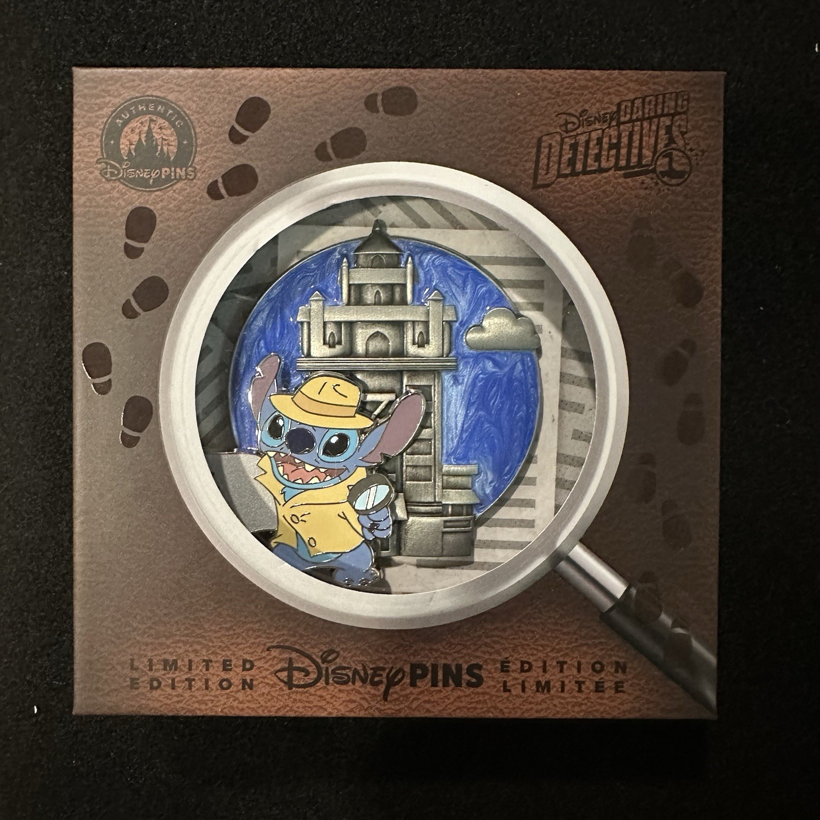 WDW 2026 LE Daring Detective Stitch Hollywood Studios Mini Jumbo Pin