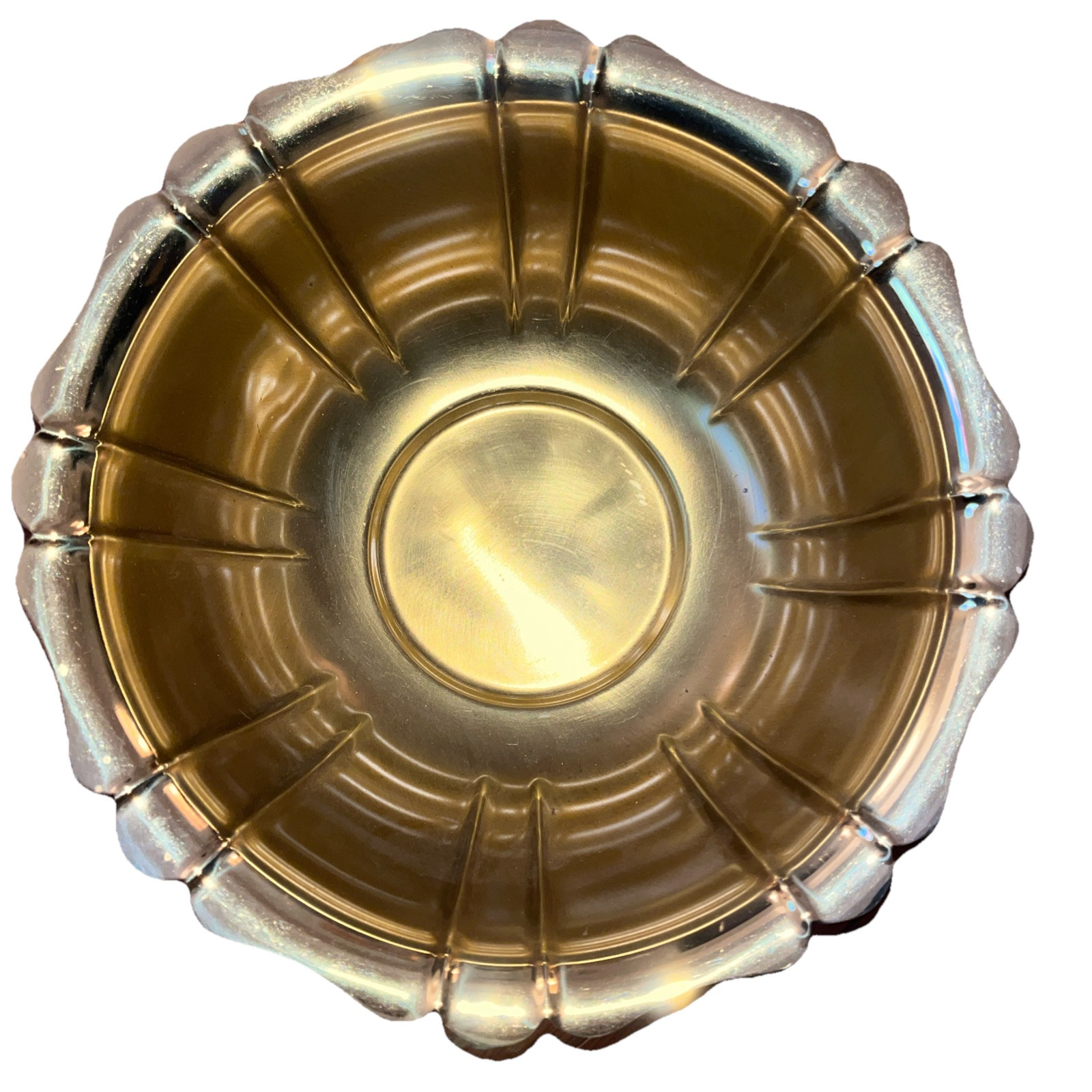 American Made Brassware Brass Copper Craft Decorative Fluted Bowl