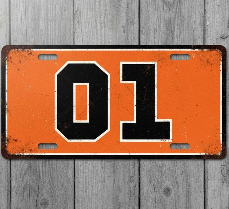 General Lee 01 6 x 12 Vintage Novelty Aluminum License Plate Made In USA New!