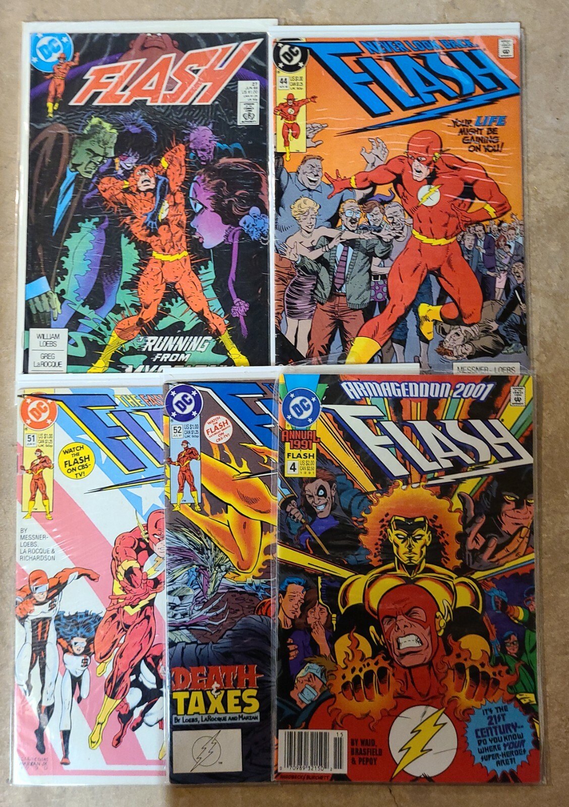 The Flash 27 44 51 52 Annual 4 DC 1989 William Messner-Loebs VF (XG)