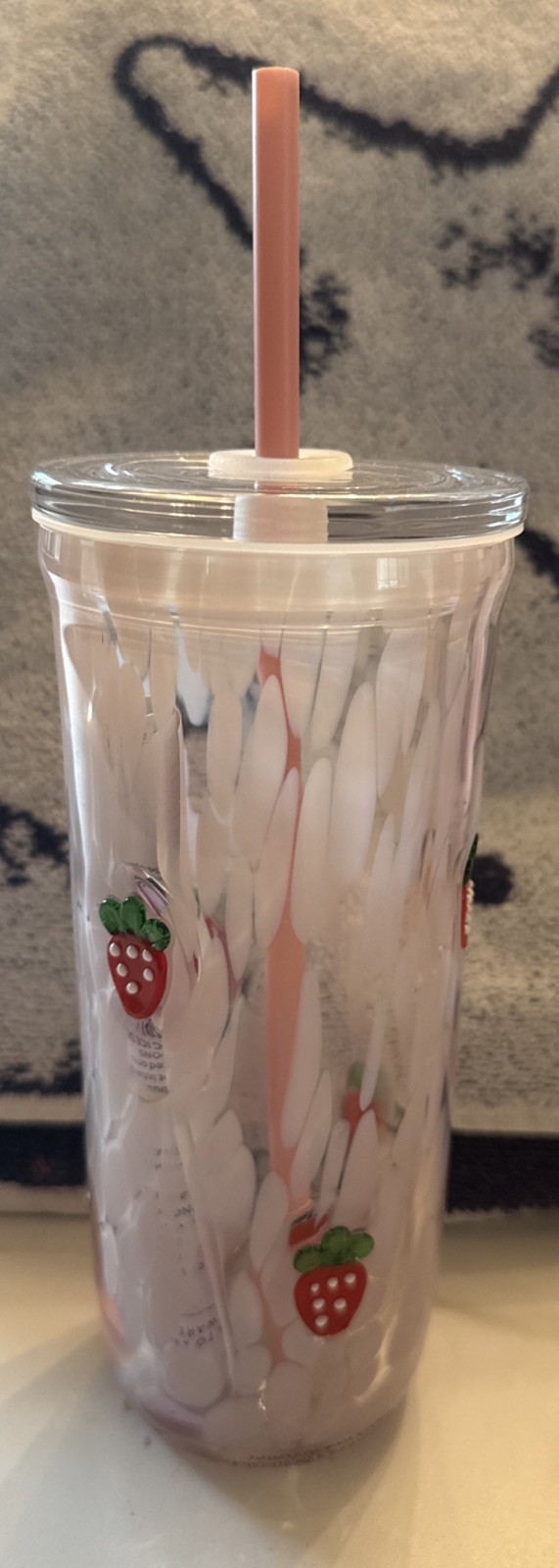 New Starbucks 2026 Limited Edition Pink Strawberry Glass Cold Tumbler Cup 16 Oz