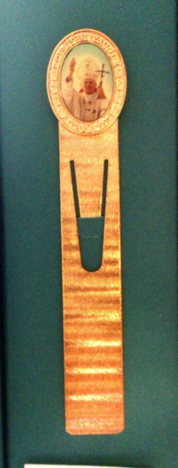 Gold-plated Vatican Library Collection Pope John Paul Bookmark with $30.00 Tag
