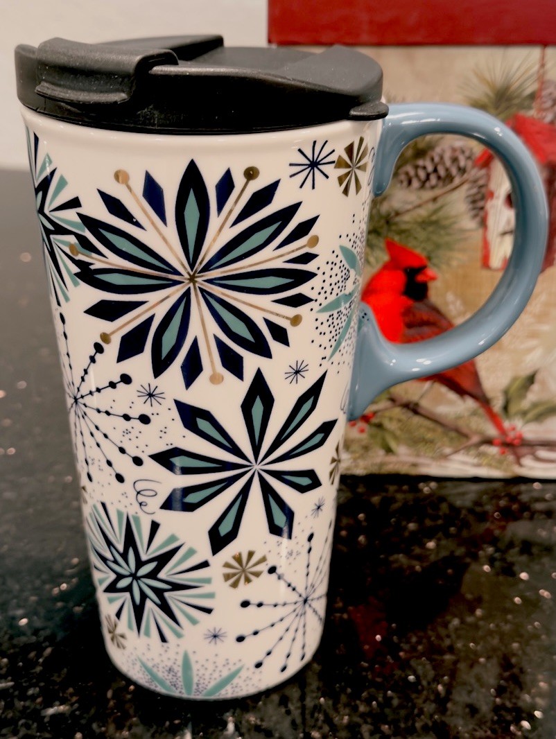 Cypress Home Ceramic Coffee Tea Christmas Travel Mug 17 oz – OPEN BOX