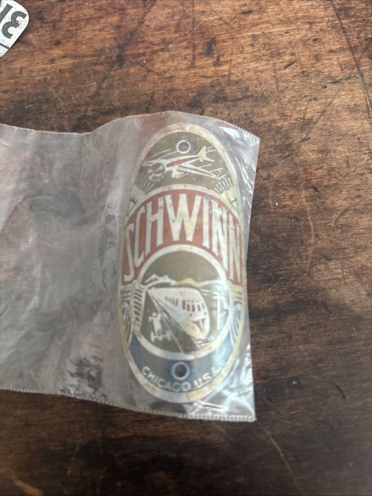 Vintage 1940’s-50’s Schwinn Planes Trains Bicycle Head Badge DX Hornet Whizzer