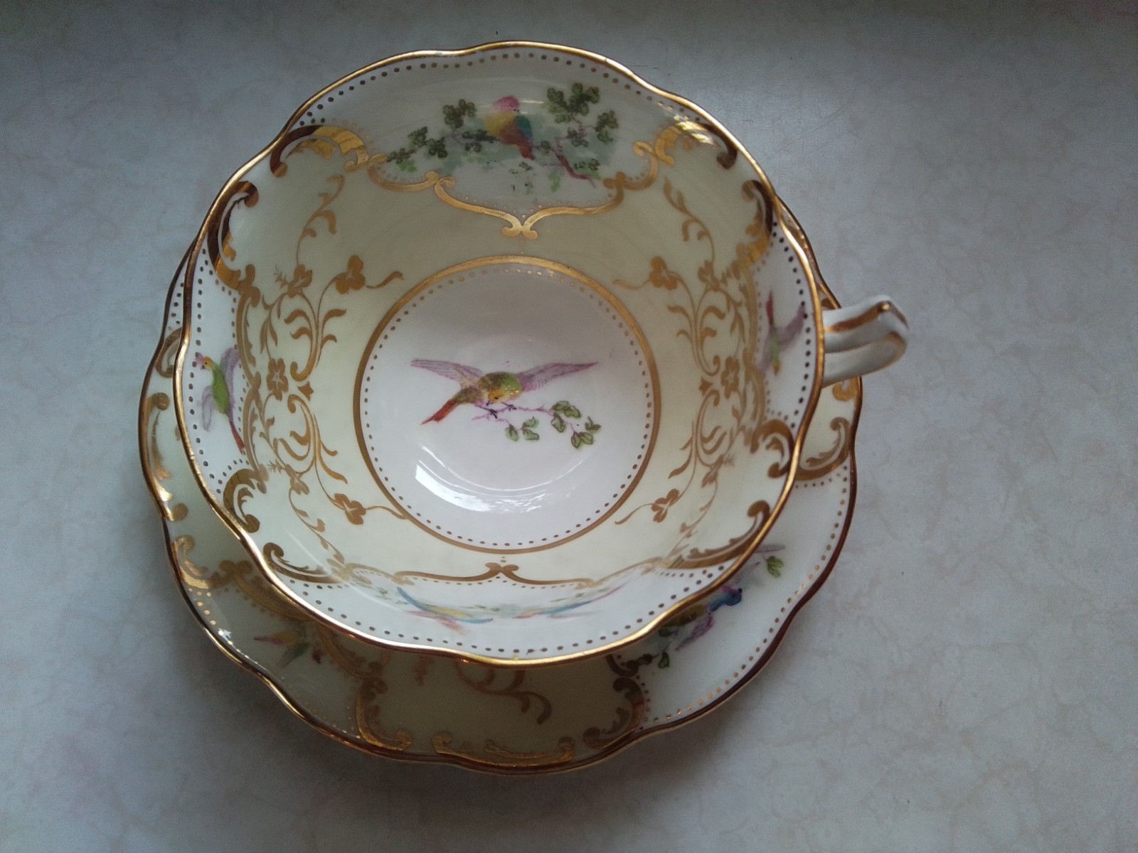 Vintage Crescent&Sons Bone China Teacup&Saucer Made In Englabd