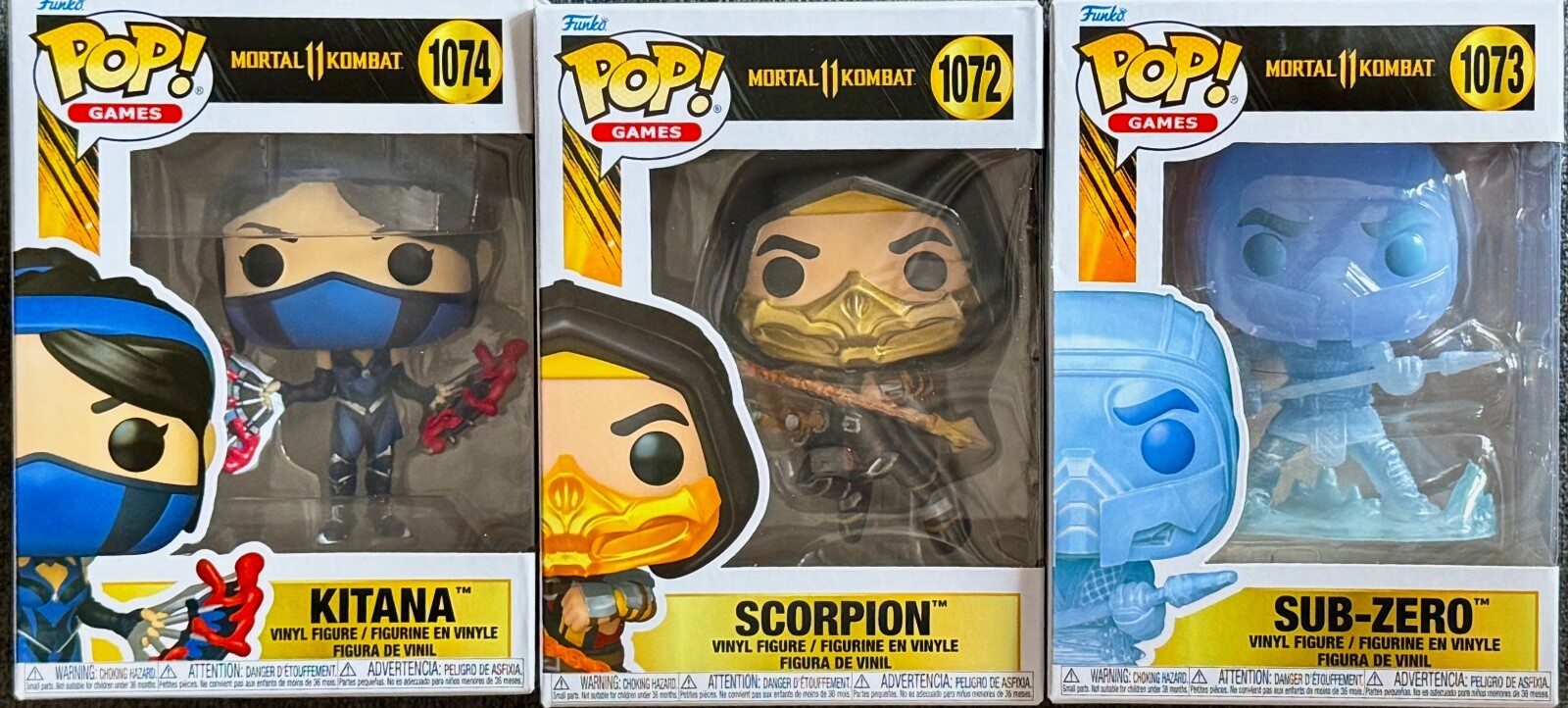 FUNKO • MORTAL KOMBAT 11 • FATALITY • Set of (3) #1072 #1073 #1074 • Ships Free