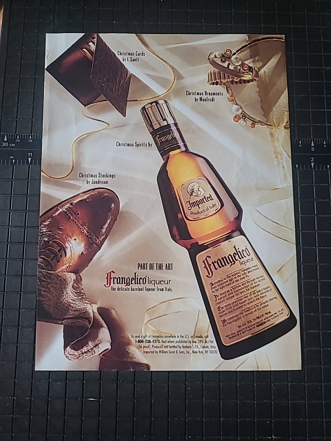 Frangelico Liqueur Vintage Print Ad 1991 8×11 Great To Frame