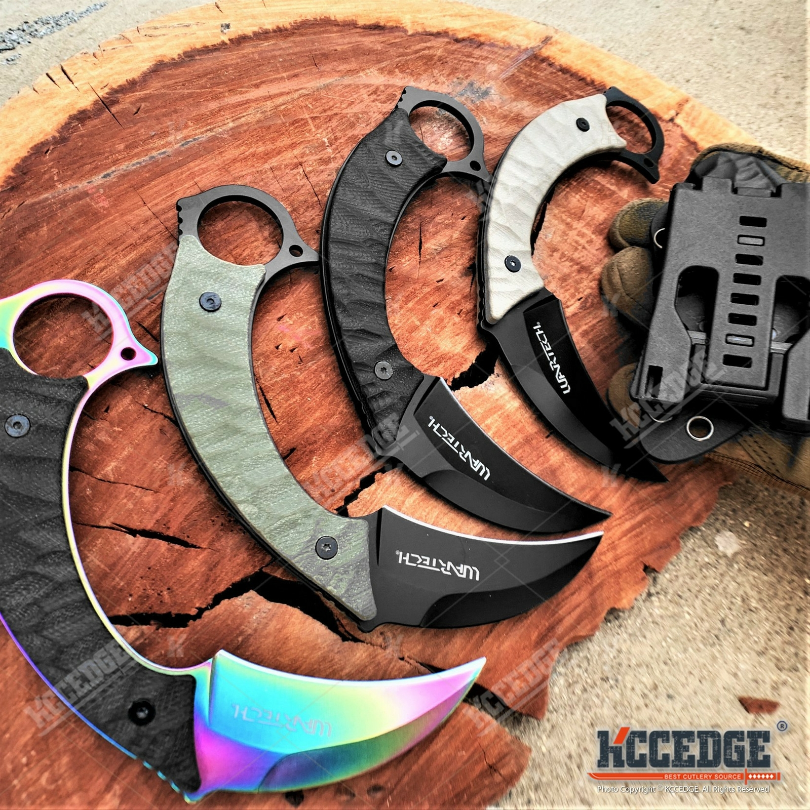 6.5″ Karambit Fixed Blade Knife Full Tang G10 Kydex Molle Clip Survival Knife