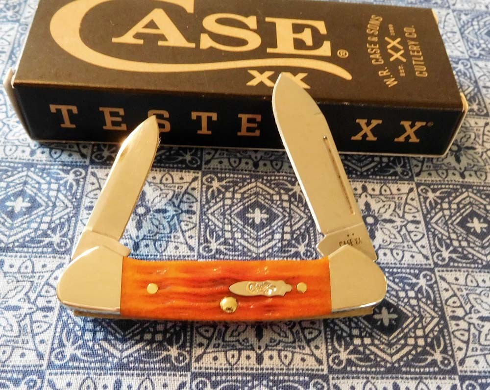 CASE XX New 57535 Tequila Sunrise Jigged Bone 2 Bld Baby Butterbean Knife/Knives