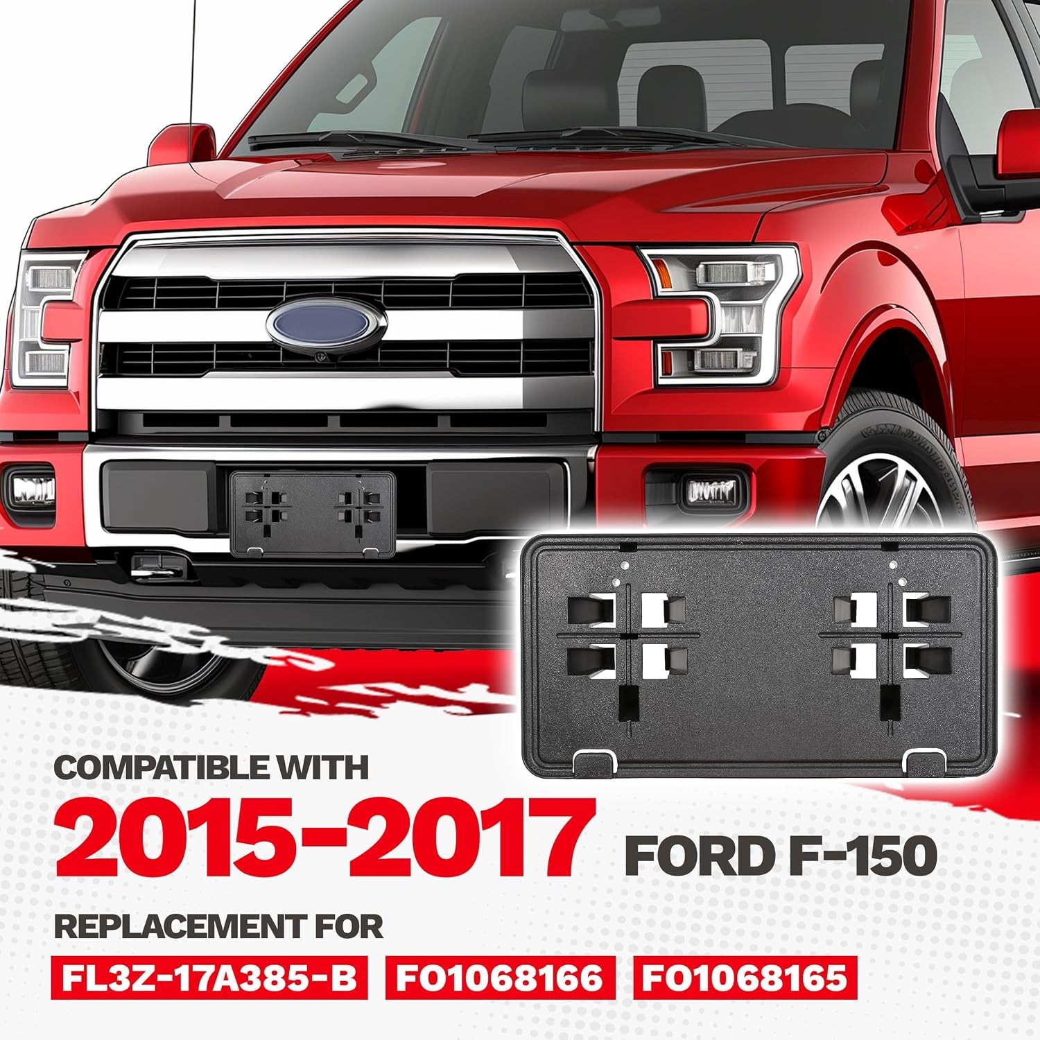 Front License Plate Bracket Compatible with 2015-2017 Ford F-150 F150