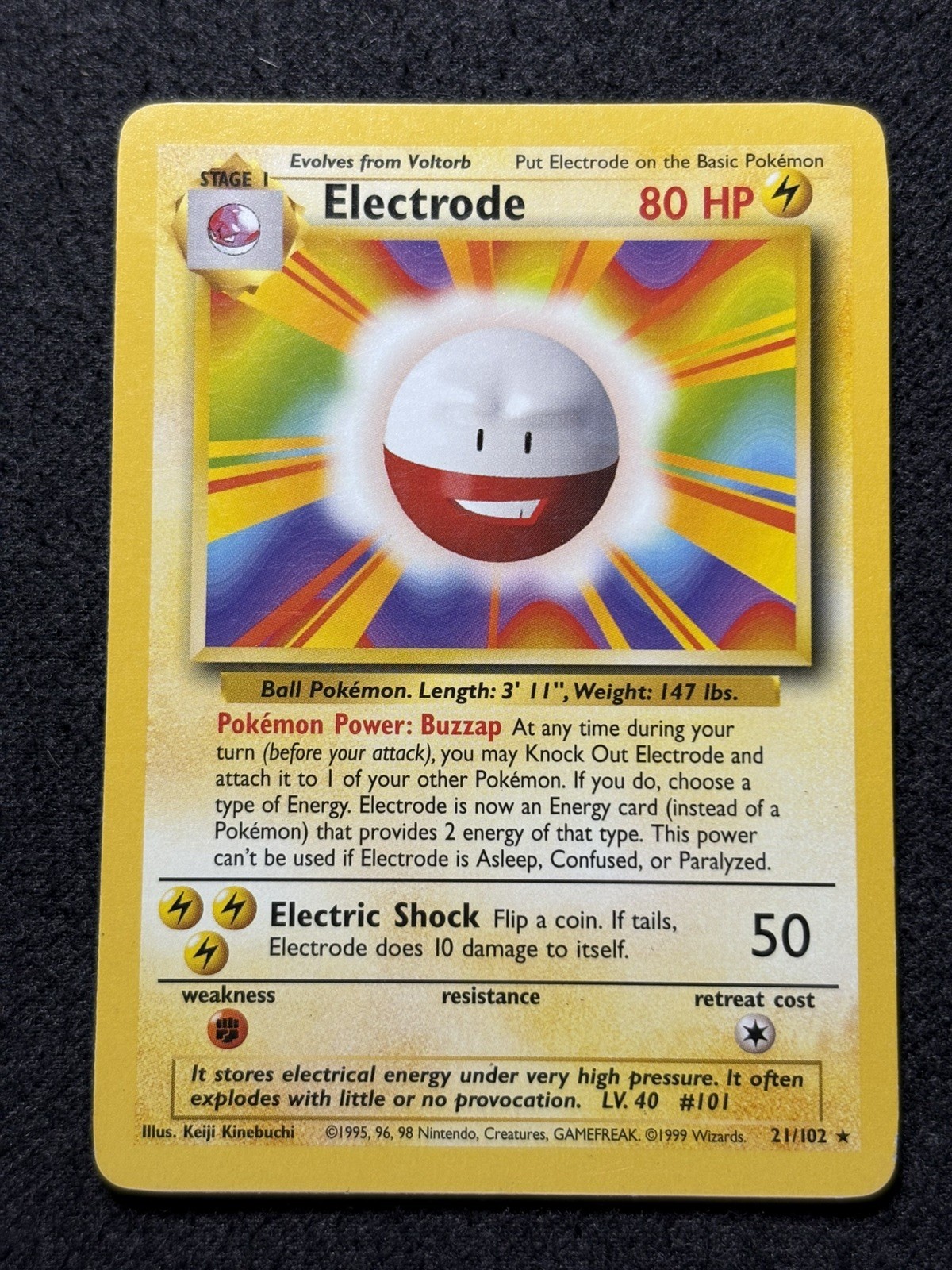 Pokémon TCG Base Set (Unlimited) Electrode 21/102 Rare LP Vintage
