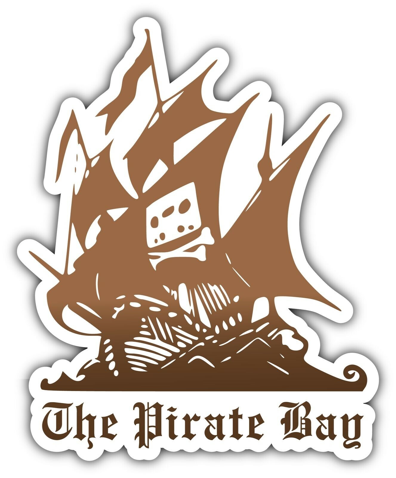 The Pirate Bay Brown Car Bumper Window Locker Sticker Decal 4″X5″