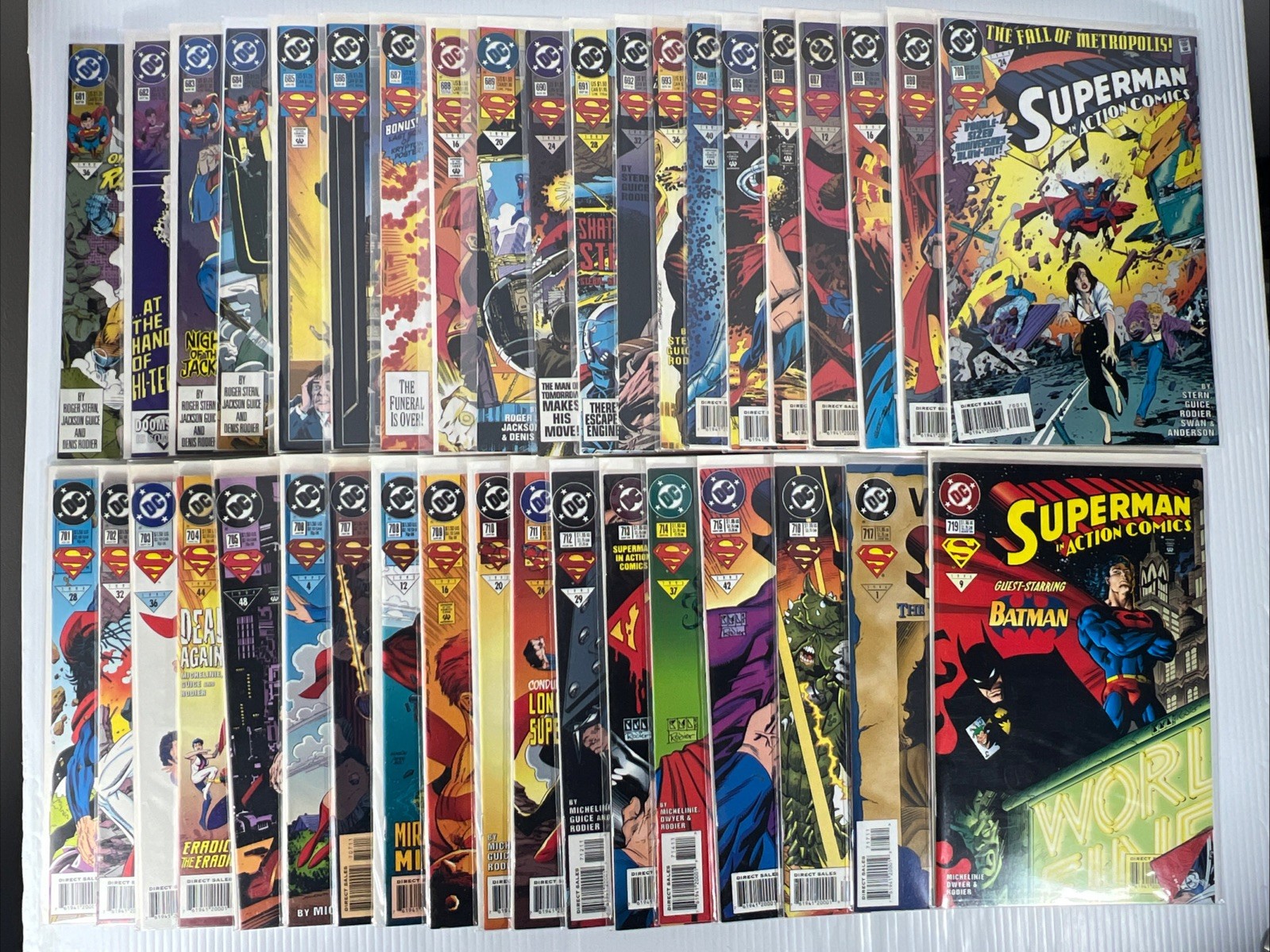 Action Comics #681-717, 719 Lot of 38 DC Superman Death 1992 NM Keys Doomsday