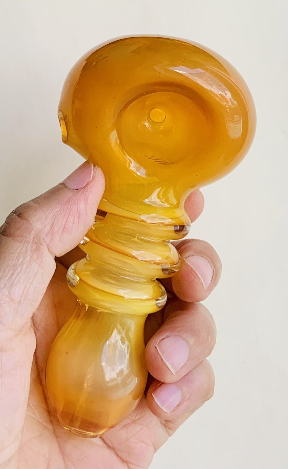 4.5 inch Triple Rim Full Fumed Heavy Thick Glass Tobacco Smoking Hand Pipe