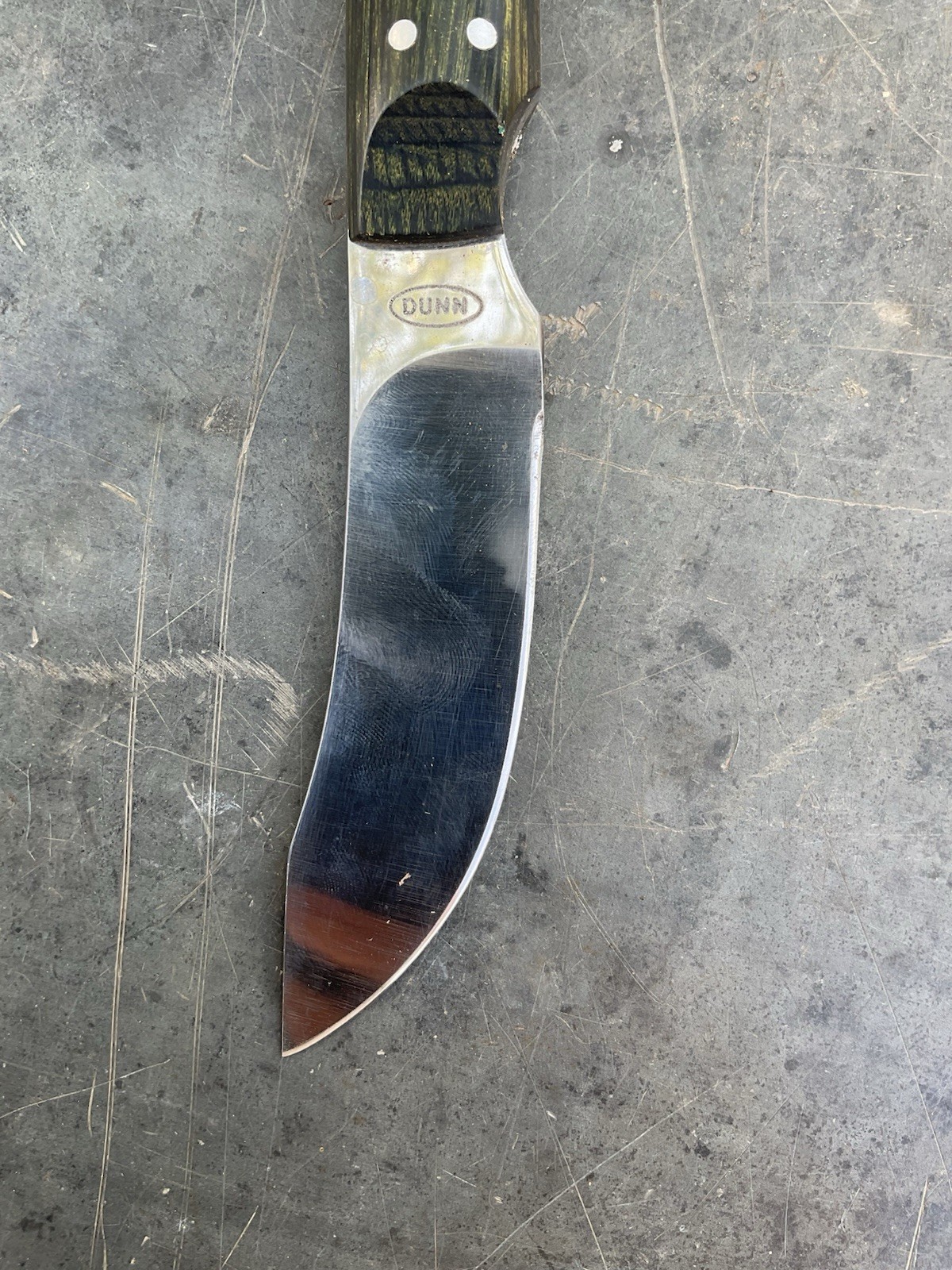 Dunn Custom Handmade Fixed Blade Hunter Skinner Knife w/ Leather Sheath