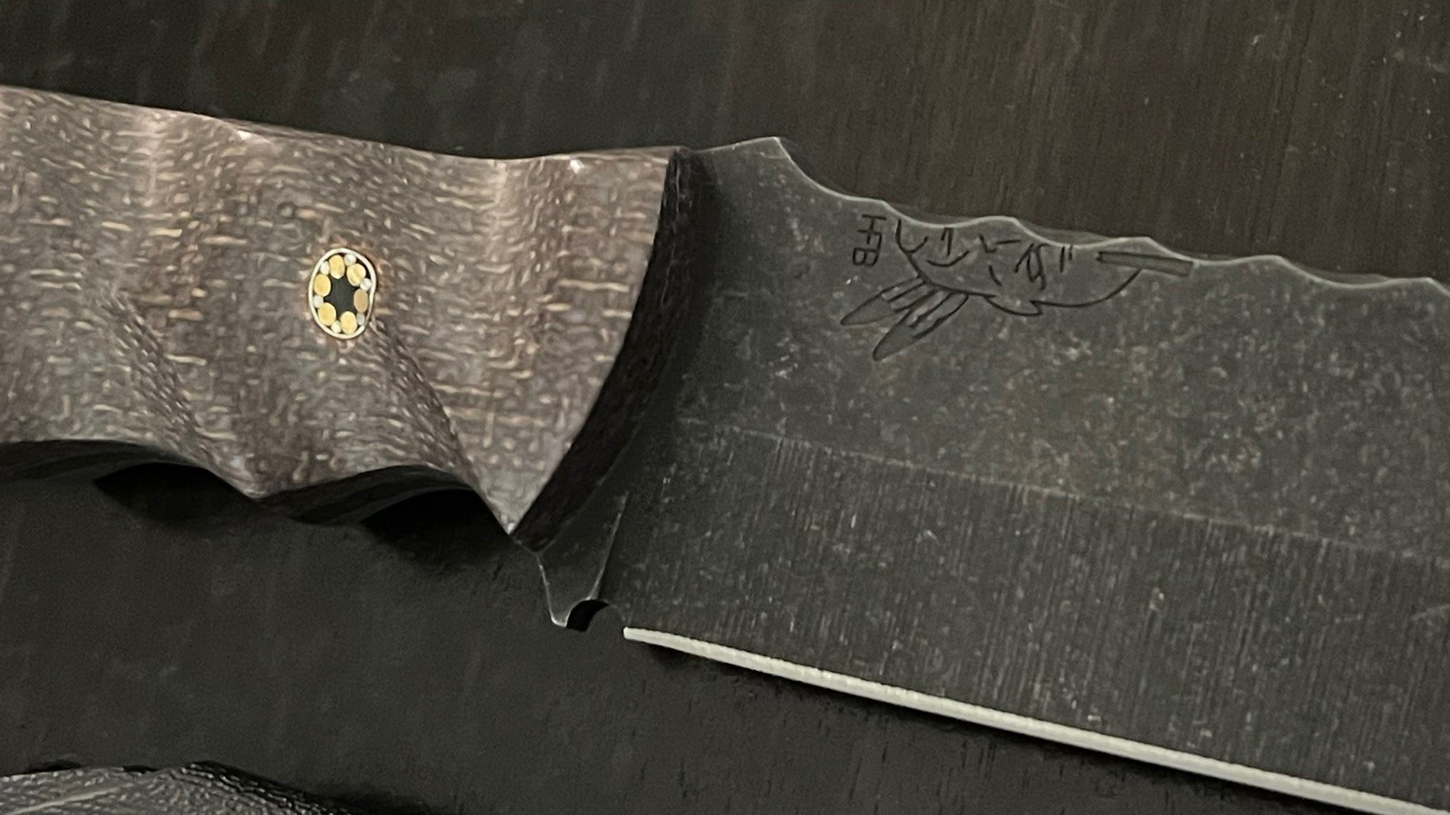 Custom Half Face Blades Disaster Breacher Steep Grind Bison Jute Micarta