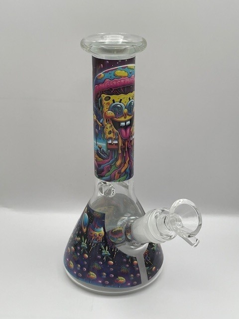 8″ Sponge Bob Square Pants Heavy Glass Beaker Water Bong