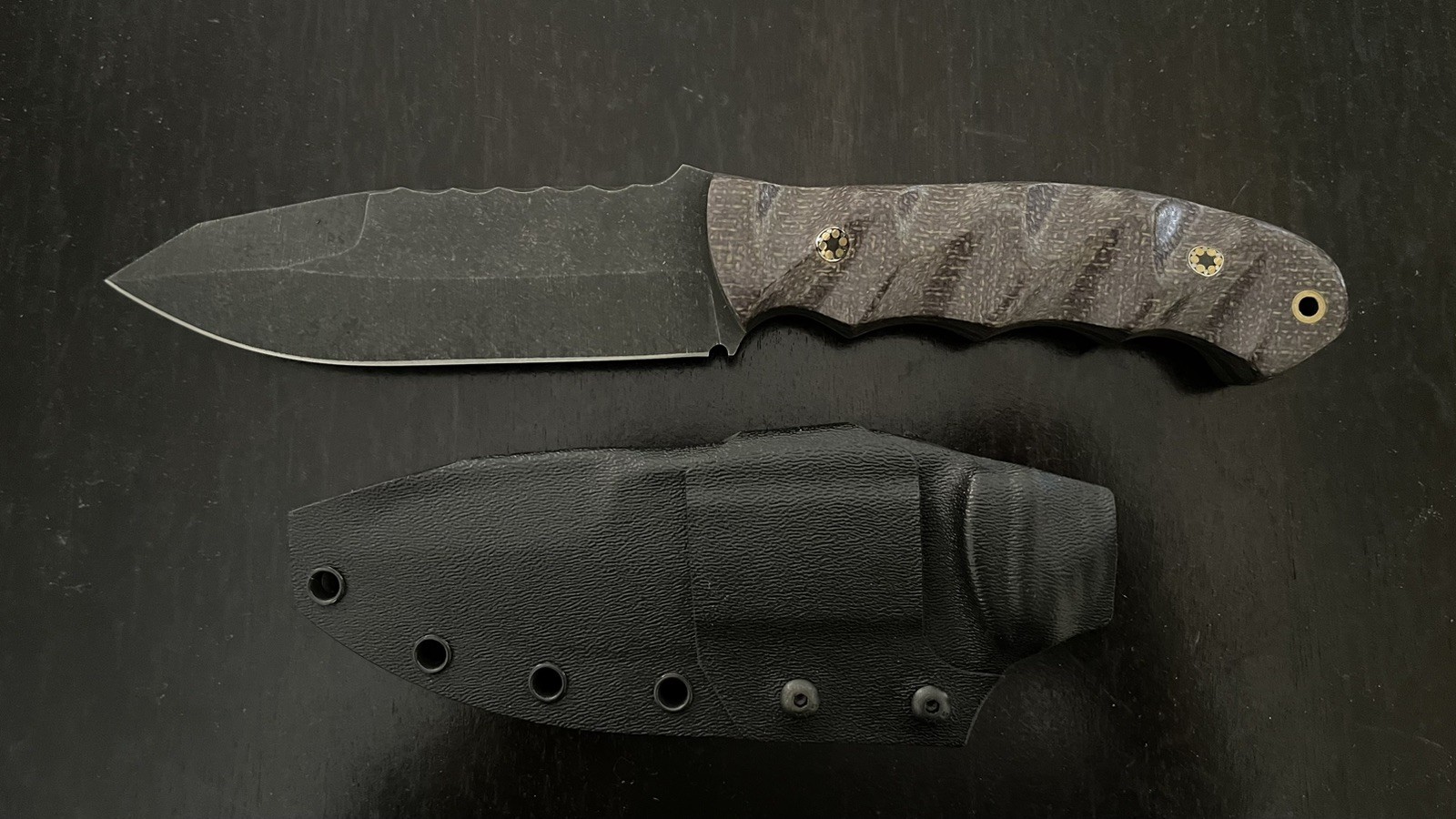 Custom Half Face Blades Disaster Breacher Steep Grind Bison Jute Micarta