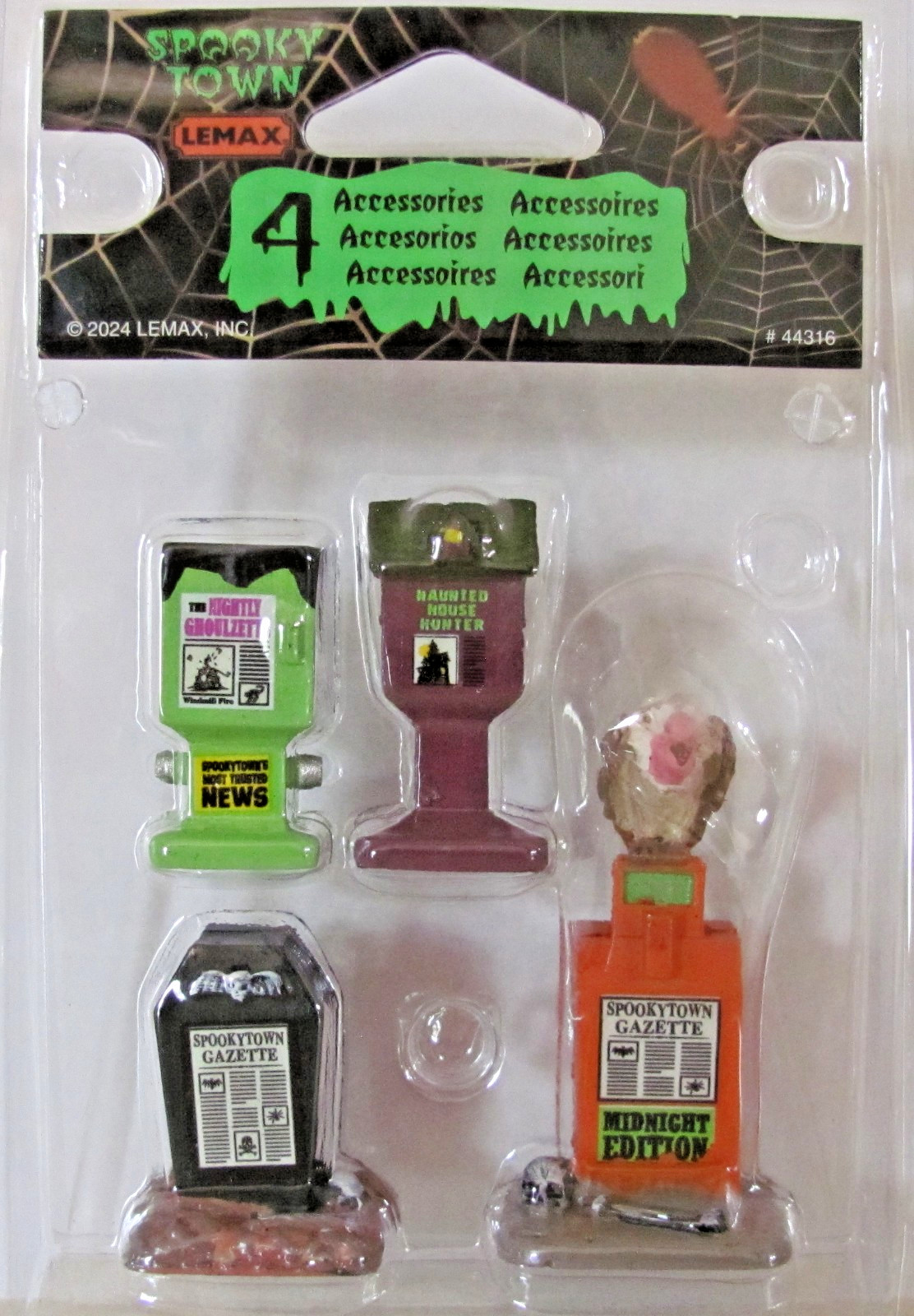 Lemax Spooky Town Accessories – Spookytown Gazette, Set Of 4 #44316
