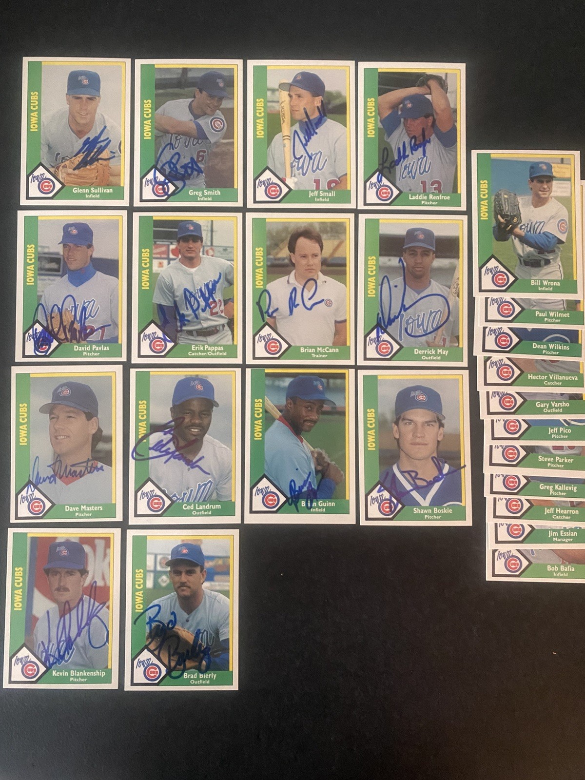 1990 Iowa Cubs AAA (Chicago Cubs) 14/25 Signed Minor League CMC Team Set
