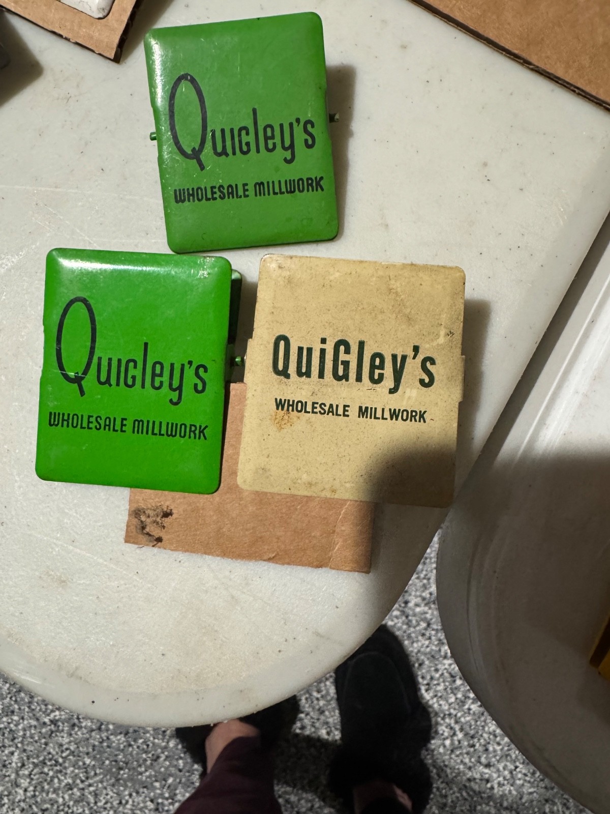 Lot of 3 Quigley’s Wholesale Millwork Vintage Advertising Memo Clips