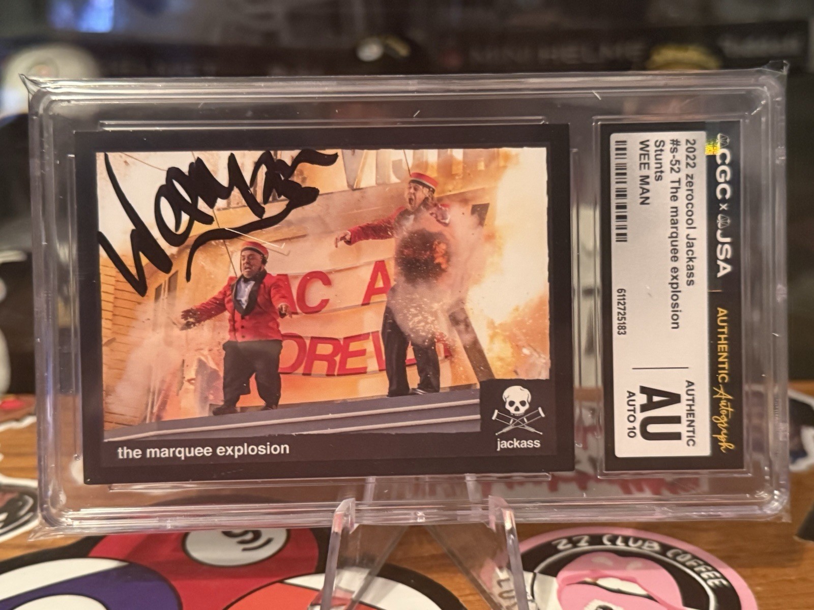 Wee Man SIGNED AUTO 10 2022 zerocool Jackass #s-52 CGCxJSA Slab MTV Viacom