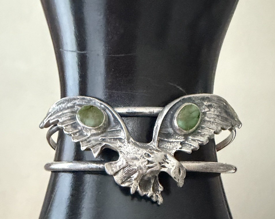Vintage Sterling Silver Eagle Cuff Bracelet( Unmarked Tst)