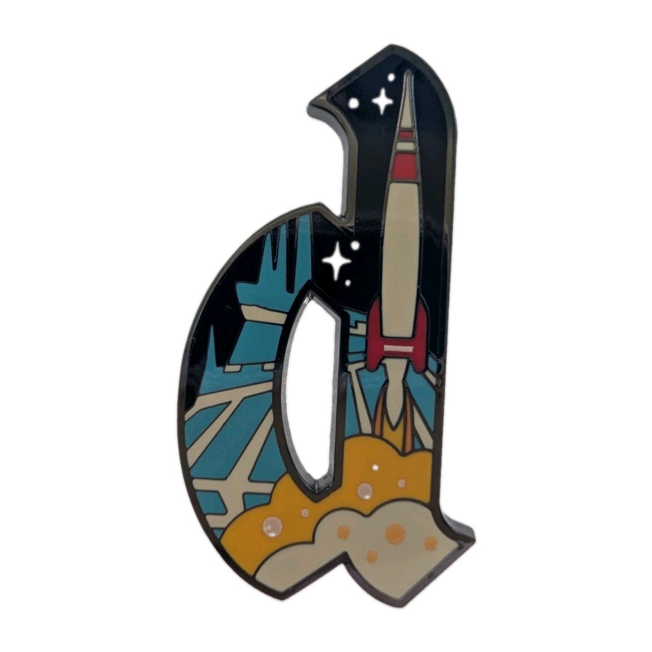 New 2026 Disney Parks Magic Kingdom Letter D Tomorrowland Rocket Mystery Box Pin