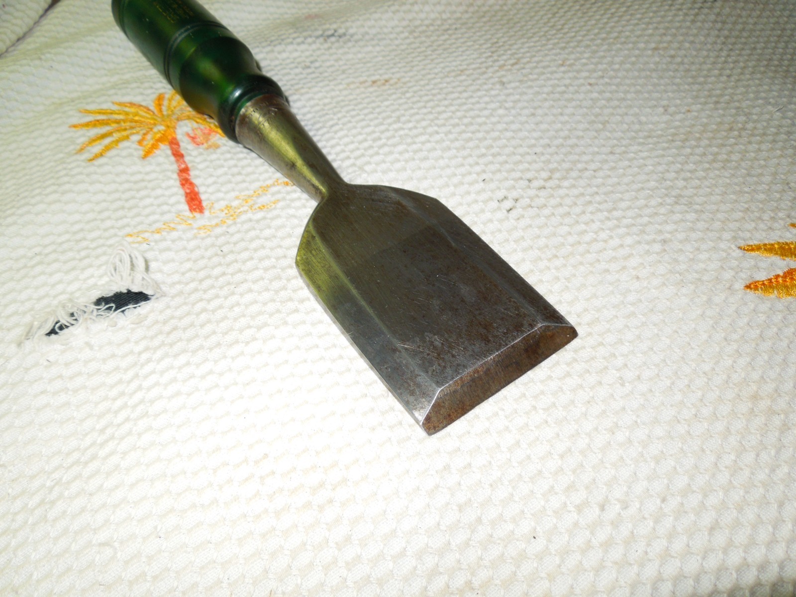 Vintage Greenlee 2” Bevel-edge Socket Chisel Hard Wear Handle USA Green