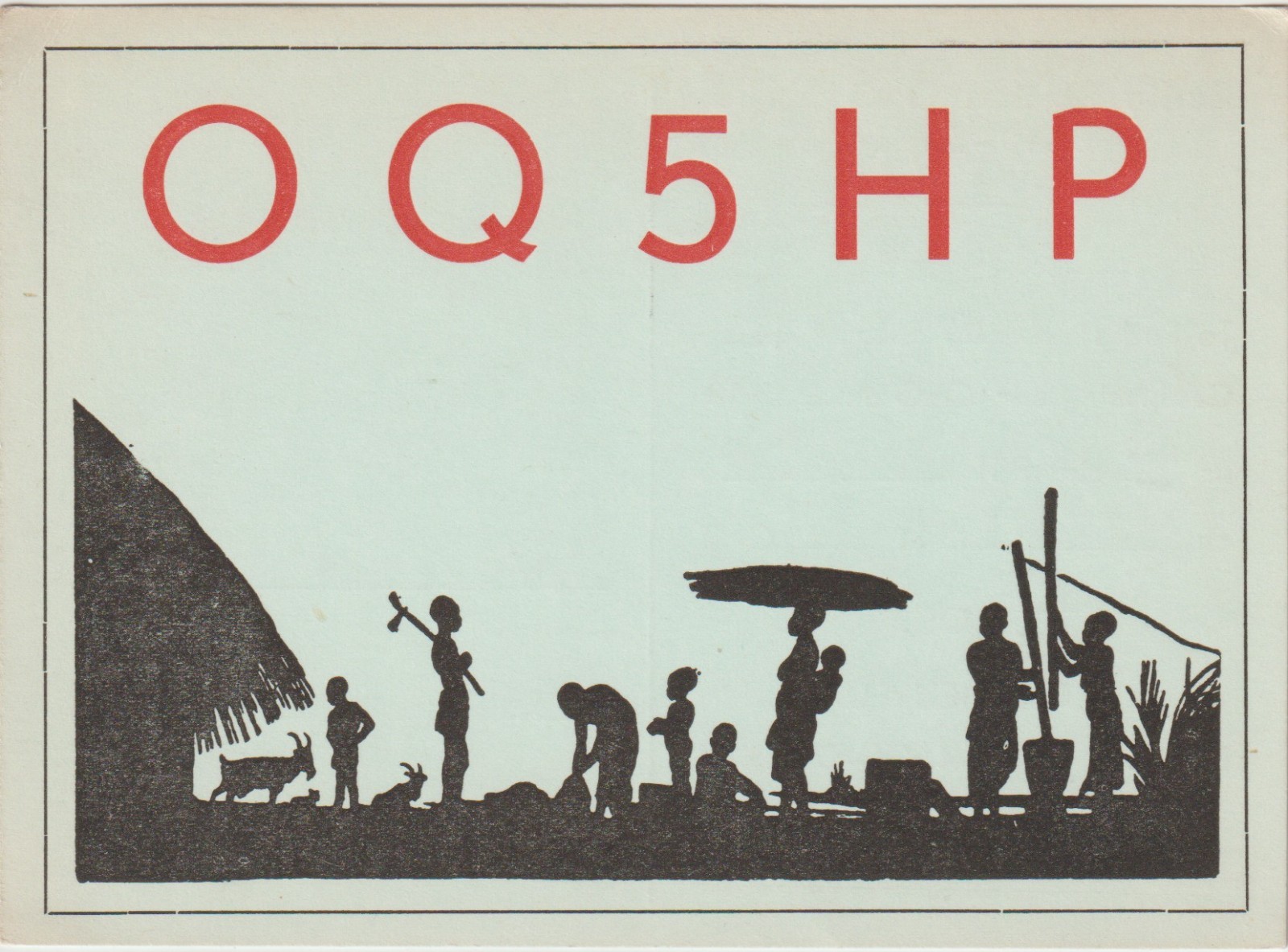 OQ5HP Stanleyville, Congo Belge (Kisangani) QSL Radio Postcard 1958