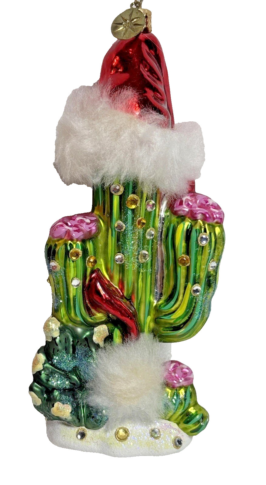 Christopher Radko Desert Sparkle Glass Cactus Ornament 1012926 6″