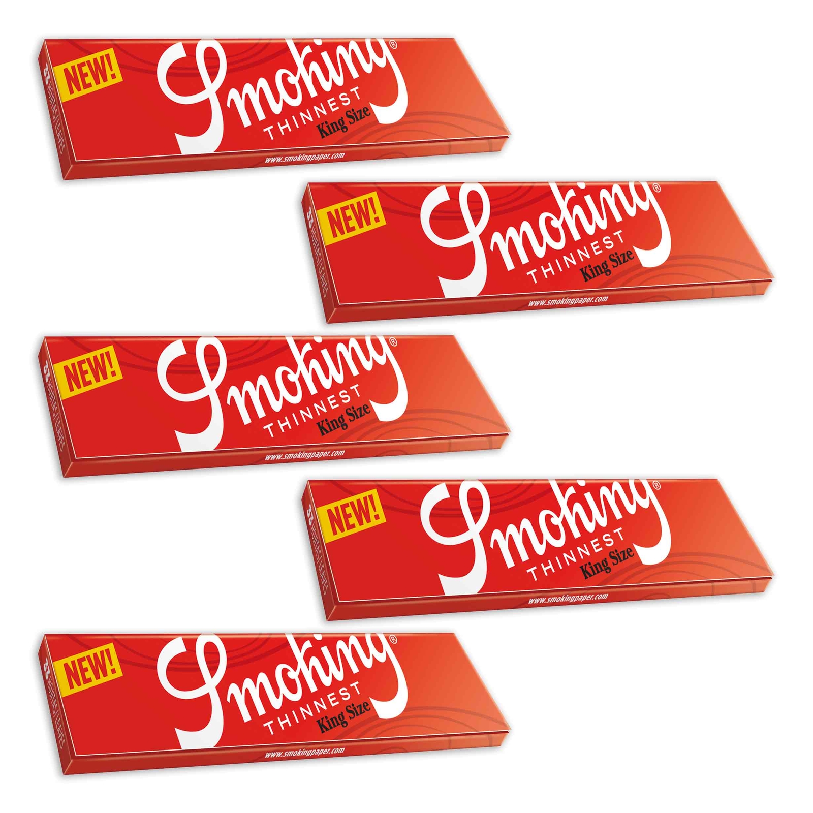Smoking Thinnest Red Rolling Papers King Size (110mm) – (5 Booklets)