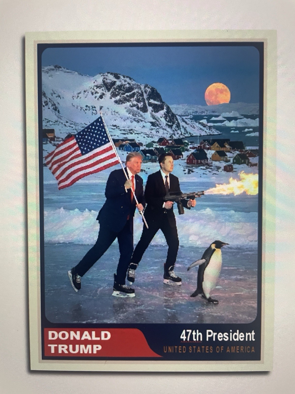 Donald Trump 2025”47“ Custom ACEO Greenland Ice Skating
