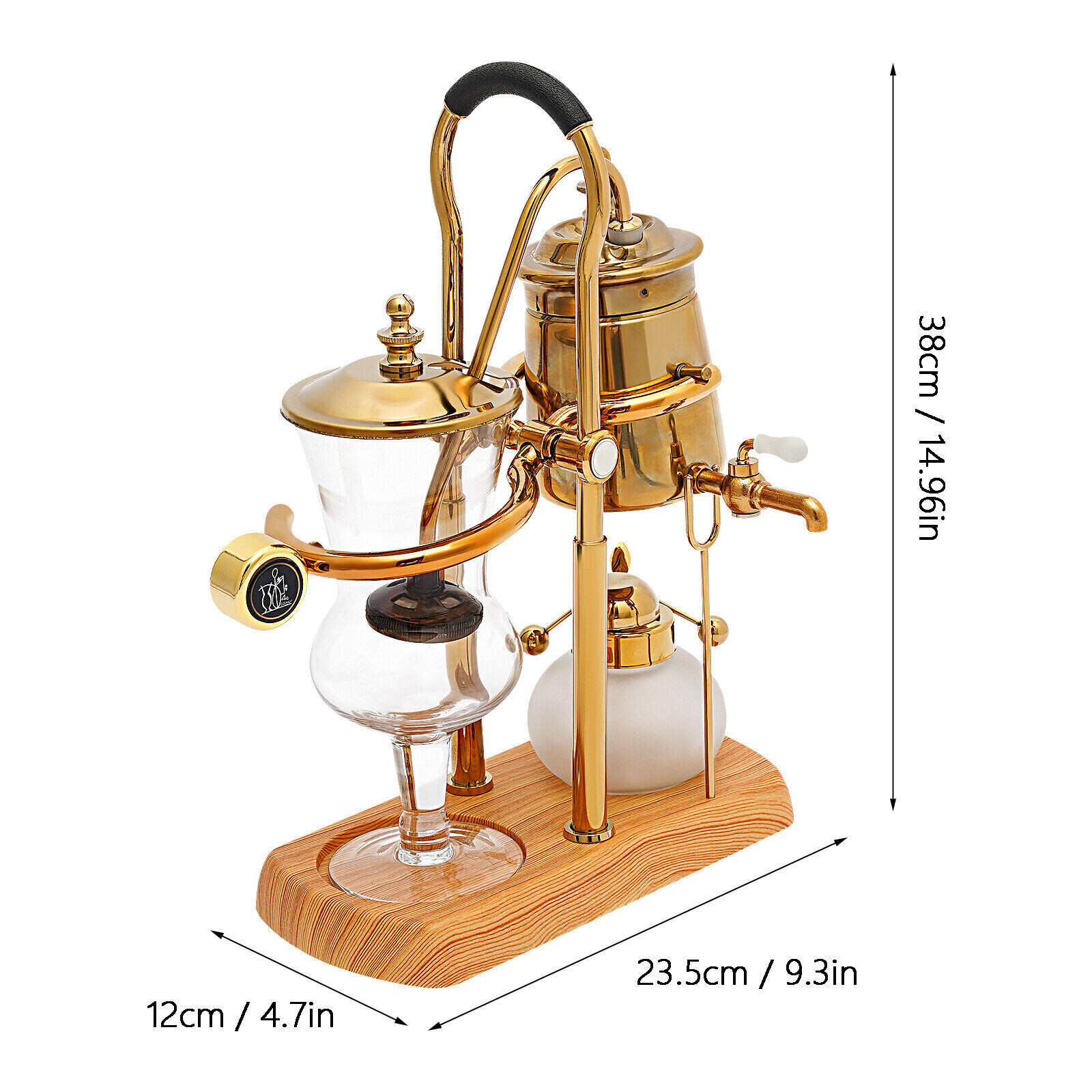 15OZ Royal Belgian Belgium Balance Syphon Coffee Maker Siphon Brewer Golden