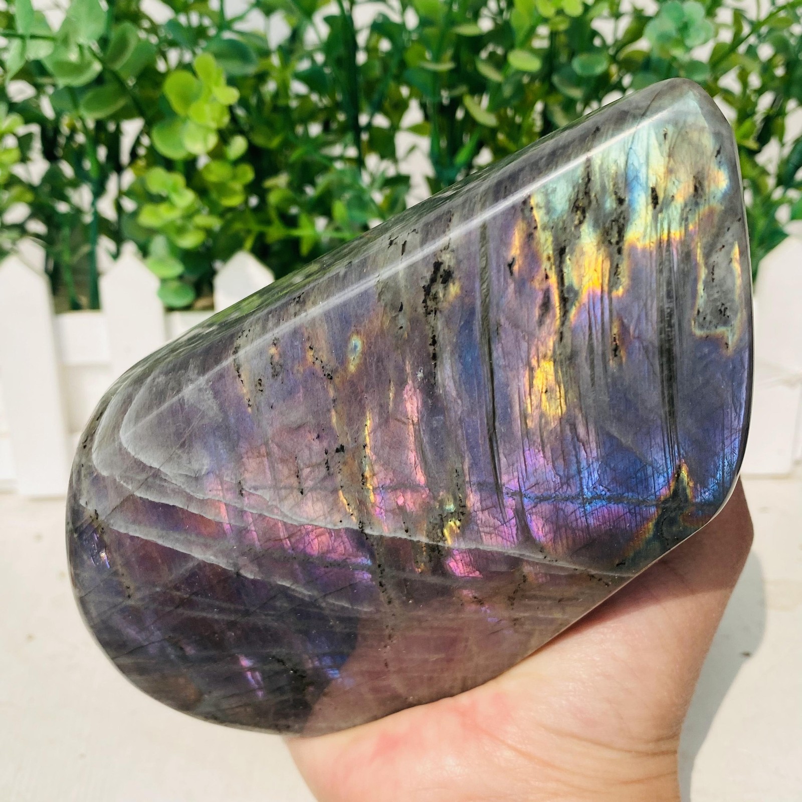 Natural Purple Labradorite Quartz Crystal Freeform Mineral Specimen 1060g