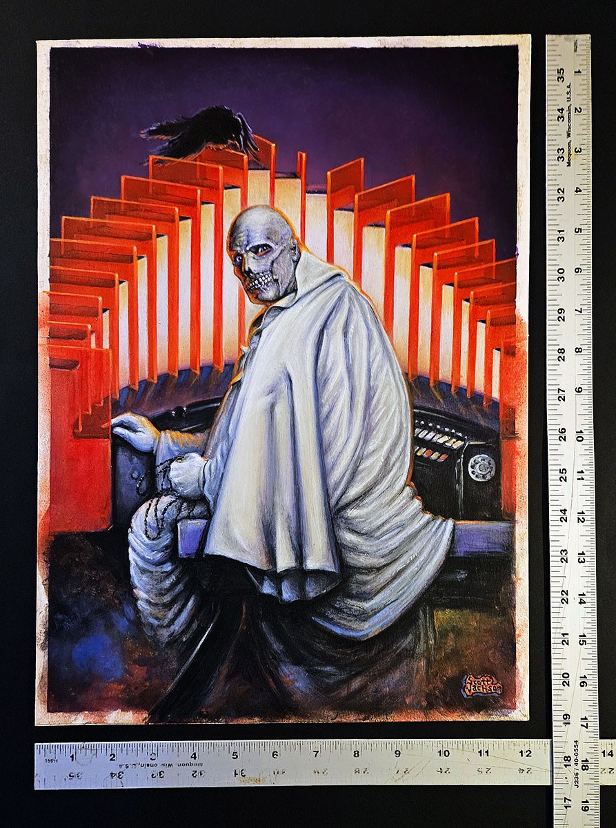 Scott Jackson Original Dr Phibes Painting Monster Masterpieces + Signed Card #3