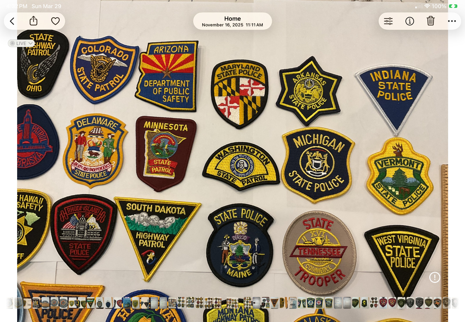 Collectors patch set 50 pieces all different state patches.All around 3”hat size