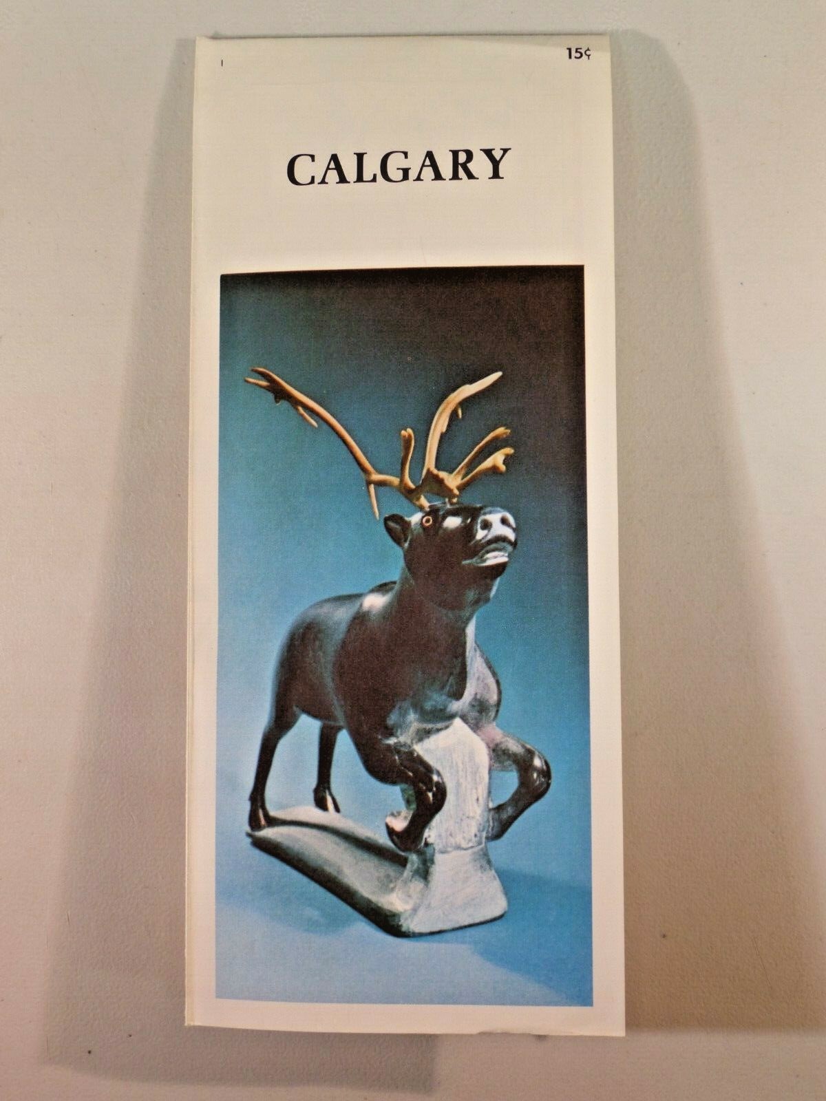 Vintage Calgary Shell Oil 1967 Map Folded Paper Caribou On Front